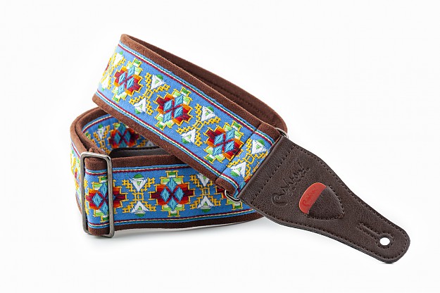 Lollapalooza II Blue Guitar Strap, inspired by festivals | RightOn! Straps1